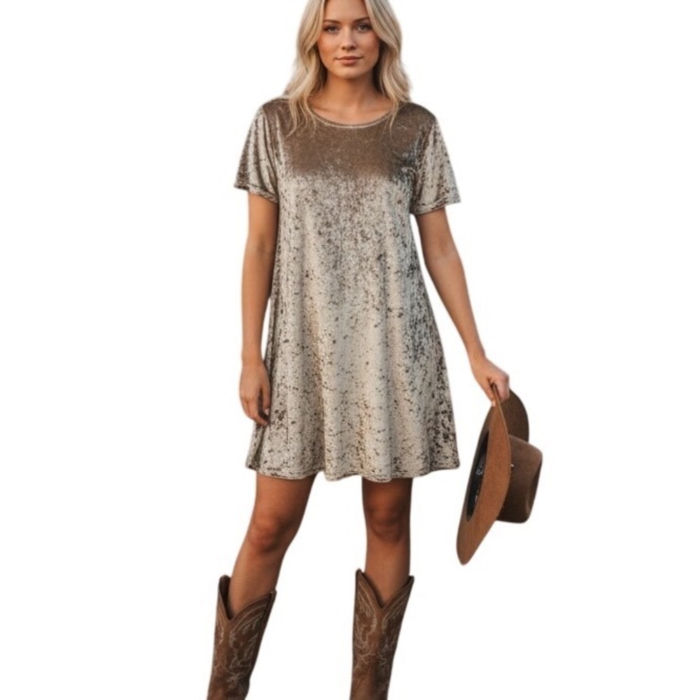 Rolla Coster Velvet Crushed Tunic Dress Rodeo Festival Concert Western Country M